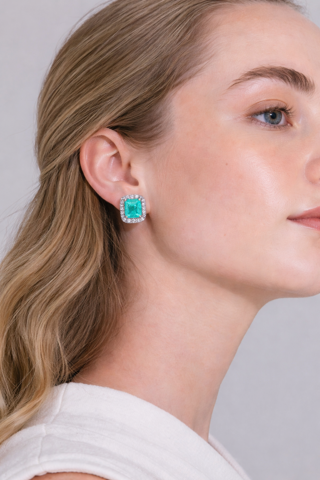 Aretes Square Blue Turmaline