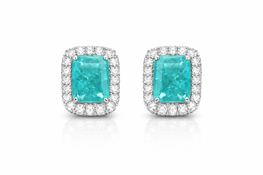 Aretes Square Blue Turmaline