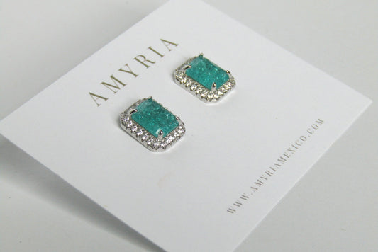 Aretes Square Blue Turmaline